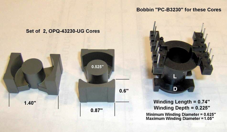 PC Bobbin Clamp  Magnetics W AL 12000  0W41811UG Ferrite 2x Pot Core 18x11 