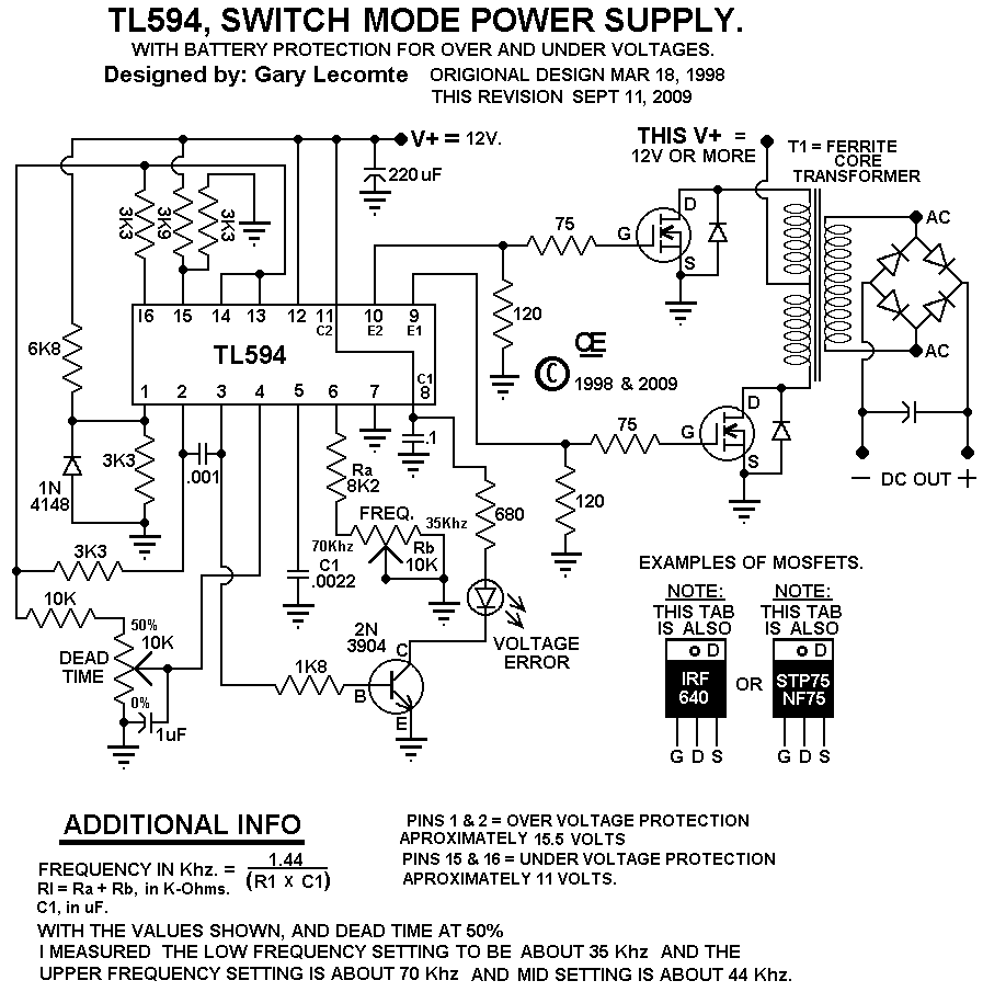 A 12 Volt Switching Power Supply.
